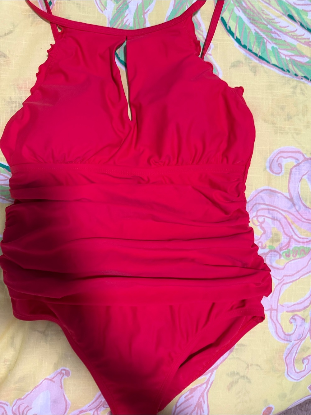 Ellen Tracy Hot Pink Girls' One-Piece Swimsuit with Keyhole Front